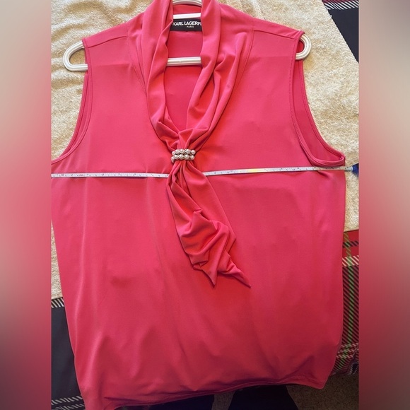 Karl Lagerfeld Women's Pink sleeveless blouse (m) - Picture 6 of 6